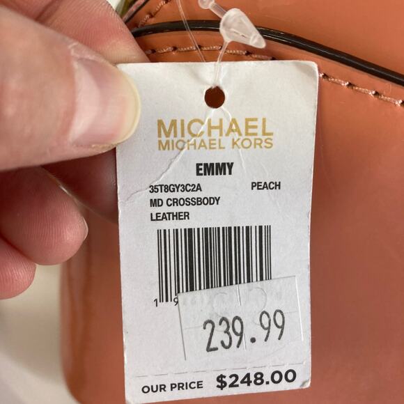 MICHAEL KORS NWT PATTON LEATHER PEACH WOMENS CROSSBODY BAG - Picture 7 of 10